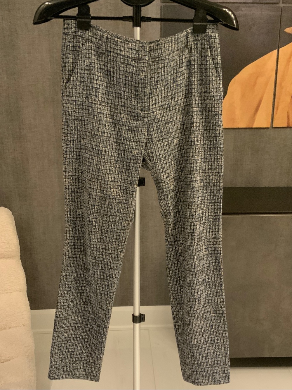 MaxMara Blue black and cream Textured Knit Trousers 6
